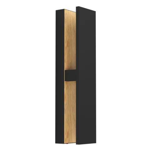 Aplique de Parede LED Preto com Madeira COSTORIO EGLO 900291