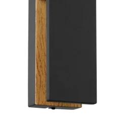 Aplique de Parede LED Preto com Madeira COSTORIO EGLO 900291