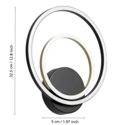 Aplique de Parede LED Preto e Dourado LANACERA EGLO 390088