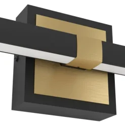 Aplique de Parede LED Preto Mate e Latão Escovado PEGUERA EGLO 900928