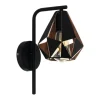 Aplique de Parede Metal Preto com Abajur Diamante CARLTON 4 EGLO 43057
