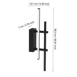 Aplique de Parede Moderno com LED Preto TREPILIANO EGLO 902139