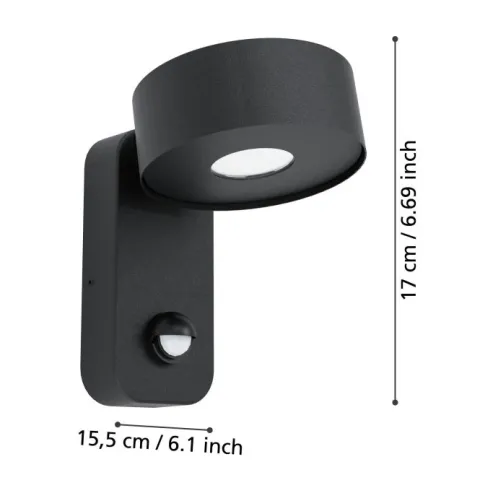 Aplique LED Exterior com Sensor de Movimento PALOSCO EGLO 98738