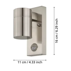 Aplique LED Exterior com Sensor Movimento e Vidro Transparente RIGA 5 EGLO 99569