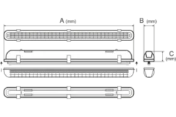 Armadura estanque led 2X1200MM pc/inox ip65