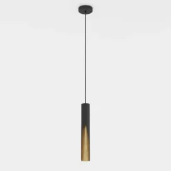 BARBOTTO Candeeiro de teto LED metálico preto e dourado elegante 900872
