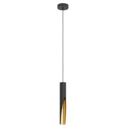 BARBOTTO Candeeiro de teto LED metálico preto e dourado elegante 900872