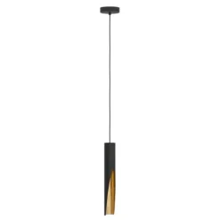 BARBOTTO Candeeiro de teto LED metálico preto e dourado elegante 900872