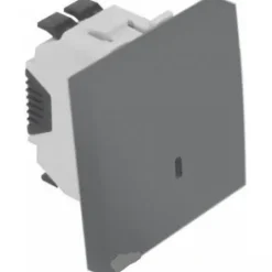 Botão basculante luminoso (250V) 2 módulos, Alumina, 45152 SAL - Série Quadro 45 - Efapel