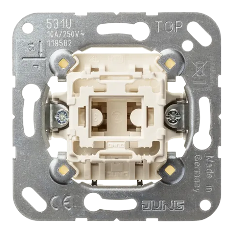 Botão de pressão unipolar NA 10 A 250 V JUNG 531U
