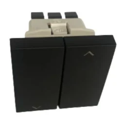 Botão duplo de comutação de persiana, 45283 SPM-Preto Mate - Série Quadro 45