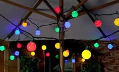Cabo de arraial/grinalda de luzes com 20 lâmpadas G45 - 6W Coloridas IP65 c/13 metros Pr