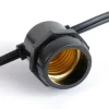 Cabo de arraial/grinalda de luzes com 15 lampadas E27 IP65 com 14,4 metros Preto