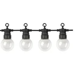 Cabo de arraial/ grinalda de luzes com 10 lâmpadas G45 - 3W coloridas IP65 com 8 metros Preto