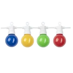 Cabo de arraial/grinalda de luzes com 10 lâmpadas G45 - 3W Coloridas IP 65 com 8 metros Branco
