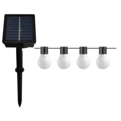 Cabo de arraial/Grinalda de luzes exterior solar 7 metros com 20 lâmpadas com revestimento a branco. Grinalda solar
