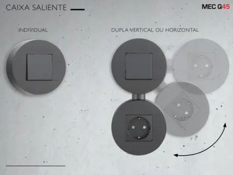 Caixa Saliente Vazia Siza Vieira para tomada ou interruptor - Várias opções de cor - Série Siza - EFAPEL