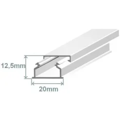 Calha técnica 20X12,5mm branca EFAPEL 10030 cbr (preço ao metro - compra obrigatória em múltiplos de 2)