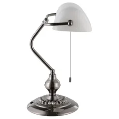 Candeeiro de Mesa Branco com Vidro Fosco BANKER EGLO 901019