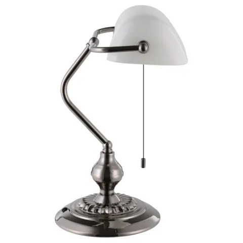 Candeeiro de Mesa Branco com Vidro Fosco BANKER EGLO 901019