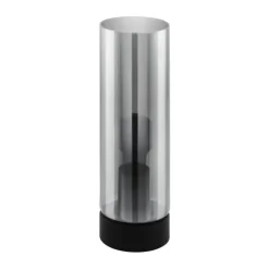 Candeeiro de Mesa com Abajur Cilíndrico Preto Fumado DAMASCO 1 EGLO 98887