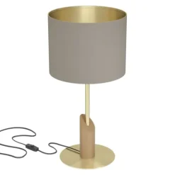 Candeeiro de Mesa com Abajur Cilíndrico Cappuccino SANTANDRIA EGLO 390337