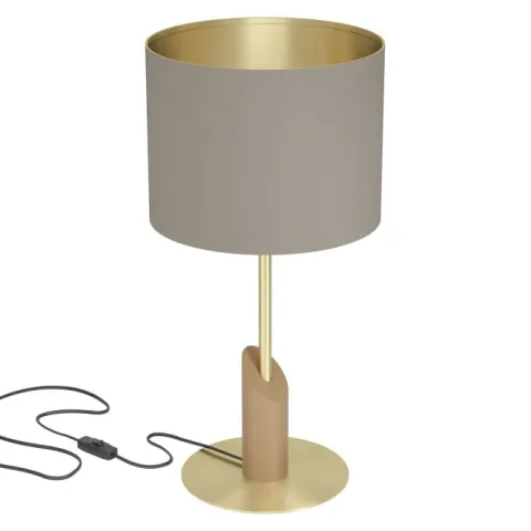 Candeeiro de Mesa com Abajur Cilíndrico Cappuccino SANTANDRIA EGLO 390337