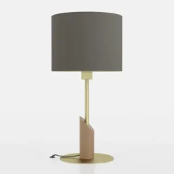Candeeiro de Mesa com Abajur Cilíndrico Cappuccino SANTANDRIA EGLO 390337