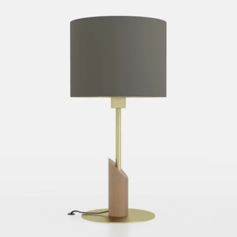 Candeeiro de Mesa com Abajur Cilíndrico Cappuccino SANTANDRIA EGLO 390337