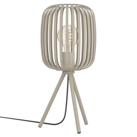 Candeeiro de Mesa com Abajur Cor Areia e Base Tripé ROMAZZINA EGLO 900521