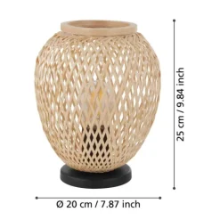 Candeeiro de Mesa com Abajur de Vime Natural DEMBLEBY EGLO 43263