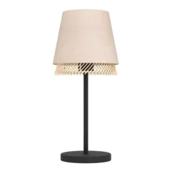 Candeeiro de mesa com abajures em linho e bambu TABLEY EGLO 43977