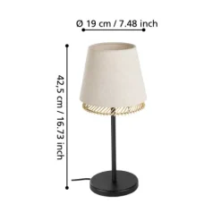Candeeiro de mesa com abajures em linho e bambu TABLEY EGLO 43977