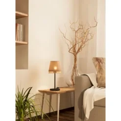 Candeeiro de mesa com abajures em linho e bambu TABLEY EGLO 43977
