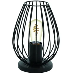 Candeeiro de Mesa com Abajur Oval de Arame Preto NEWTOWN EGLO 49481