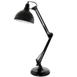 Candeeiro de mesa com abajur regulável em metal preto BORGILLIO EGLO 94697