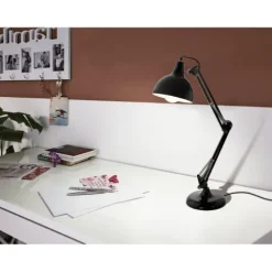 Candeeiro de mesa com abajur regulável em metal preto BORGILLIO EGLO 94697