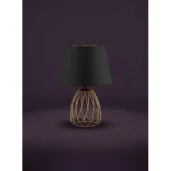 Candeeiro de Mesa com Base de Arame e Abajur Cinzento JAZMINIA EGLO 390039