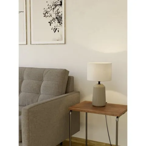 Candeeiro de Mesa com Base de Cerâmica e Abajur em Tecido CAPALBIO EGLO 900823