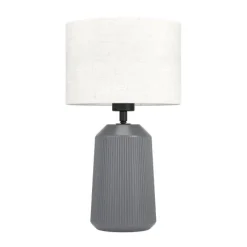 Candeeiro de Mesa com Base de Cerâmica Cinzenta e Abajur Curvo CAPALBIO EGLO 900824
