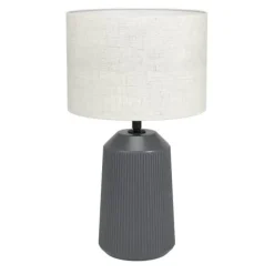 Candeeiro de Mesa com Base de Cerâmica Cinzenta e Abajur Curvo CAPALBIO EGLO 900824