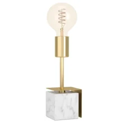Candeeiro de Mesa com Base de Mármore e Suporte em Latão Escovado CARMITA EGLO 390169