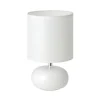 Candeeiro de Mesa com Base em Cerâmica e Abajur em Tecido Branco TRONDIO EGLO 93046
