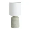 Candeeiro de Mesa com Base em Cerâmica Cinzenta e Abajur Branco BELLARIVA EGLO 97774