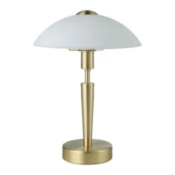 Candeeiro de Mesa com Base em Latão Mate e Vidro Branco Acetinado SOLO 1 EGLO 87254