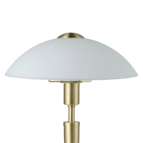 Candeeiro de Mesa com Base em Latão Mate e Vidro Branco Acetinado SOLO 1 EGLO 87254