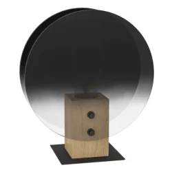 Candeeiro de Mesa com Base em Madeira e Vidro Gradiente MILLENA EGLO 390143