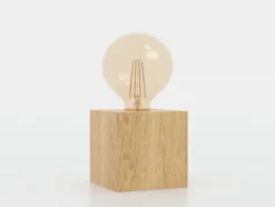 Candeeiro de Mesa com Base em Madeira e Lâmpada Exposta PRESTWICK 2 EGLO 43733