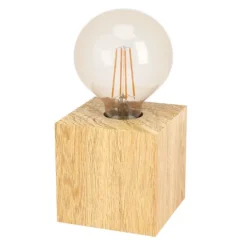 Candeeiro de Mesa com Base em Madeira e Lâmpada Exposta PRESTWICK 2 EGLO 43733