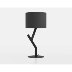 Candeeiro de Mesa com Base em Metal e Abajur Têxtil Preto BALNARIO EGLO 39888